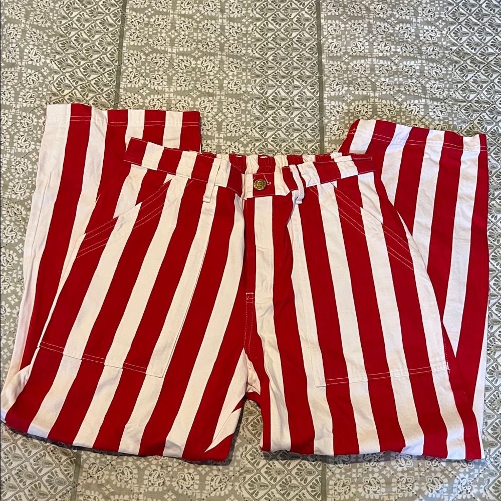 Big Bud Press Red and White Striped Pants